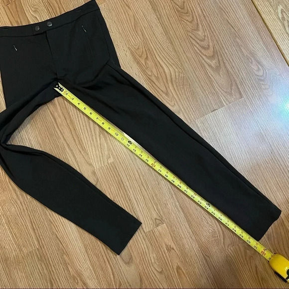 Vince Ponte Knit Tab Front Mid Rise Skinny Pants Viscose Blend Dark Brown Sz 4 - Picture 13 of 13